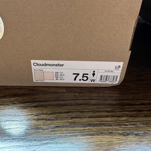 On Cloud “Cloudmonster” Women’s Running Shoe – Moon / Fawn – Size 7.5 - NEW - Picture 6 of 12